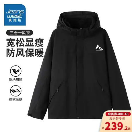 YD真维斯女装2023冬季新款 宽松时尚舒适休闲百搭简约连帽外套商品大图
