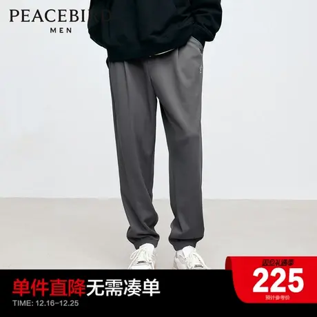 太平鸟男装 休闲裤束脚卫裤春秋宽松华夫格男士休闲锥形裤长裤潮商品大图