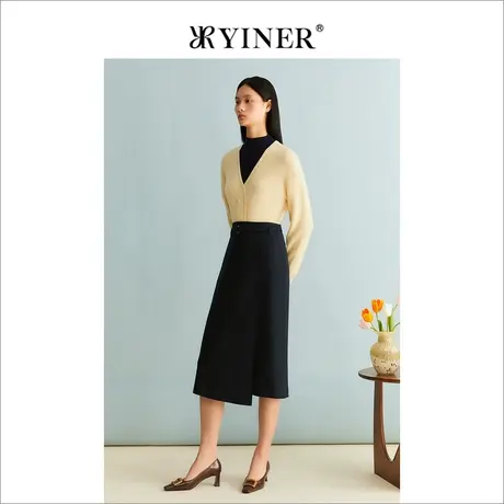 【天丝系列】YINER音儿女装冬季莱赛尔不规则A字半身裙商品大图