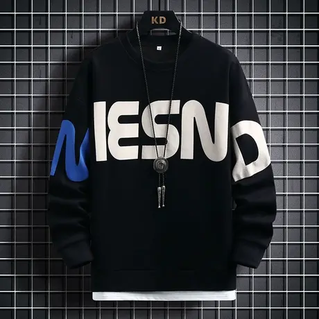 长袖t恤男潮牌潮流春秋款卫衣男圆领体恤秋衣打底衫青少年上衣服商品大图