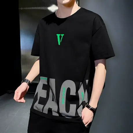 男士短袖t恤冰丝韩版ins潮牌体恤宽松打底衫薄款冰感半袖衣服夏季商品大图