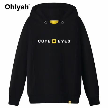 Ohlyah品牌2023春秋韩版潮BF风连帽套头卫衣女宽松学院风长袖上衣商品大图