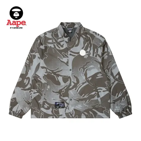 Aape旗舰店男装春夏迷彩字母印花休闲教练夹克外套7580XXK商品大图