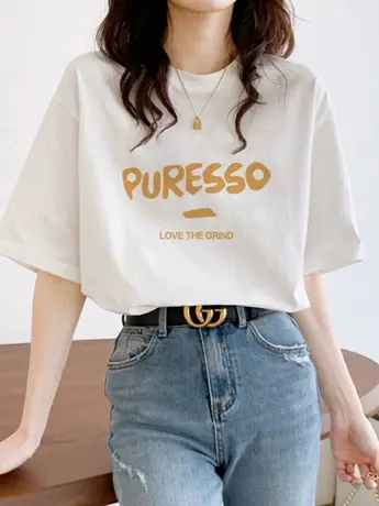 美式复古仿棉短袖t恤女2023新款夏季小众设计感洋气上衣显瘦遮肉商品大图