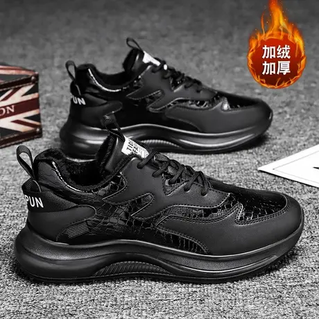 雨鞋男款外穿时尚钓鱼水鞋厨师厨房防滑防水鞋冬季加绒加厚棉雨靴商品大图