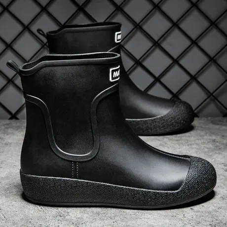 雨鞋男秋季中筒防水鞋厨房工作劳保胶鞋户外耐磨防滑钓鱼雨靴男款商品大图