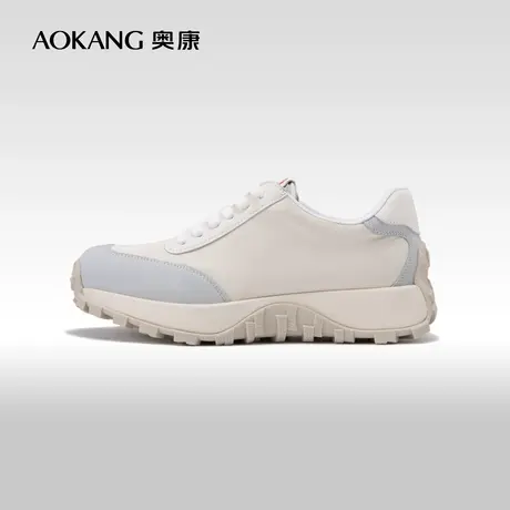 【运动皮鞋】奥康女鞋2023冬季新款时尚休闲跑步运动鞋街头百搭商品大图
