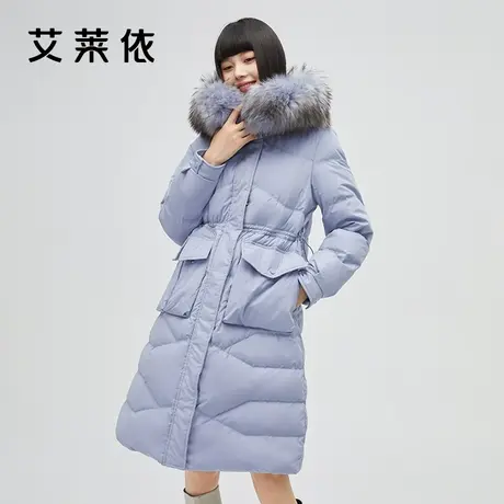 艾莱依商场同款毛领羽绒服女长款冬季2021新款休闲设计感女款外套商品大图