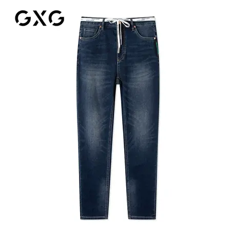 【新款】GXG男装 春季蓝色时尚直筒裤牛仔裤男士潮GC105817A图片