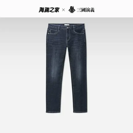 HLA/海澜之家合体直筒牛仔裤2023夏新款中腰微弹裤子男图片
