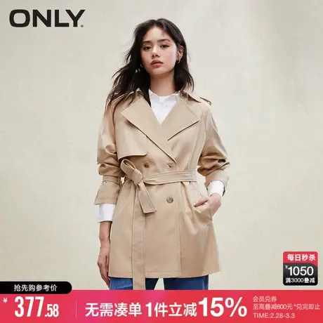ONLY夏季时尚百搭宽松翻领双排扣长袖外套女|123336032图片