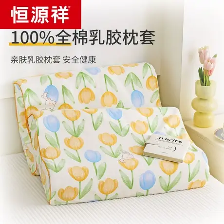 恒源祥可爱卡通儿童全棉乳胶枕套30×50纯棉枕套60*40单个人一对图片