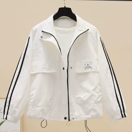 短款工装外套女2023年春秋新款时尚立领纯色百搭小个子休闲夹克潮商品大图