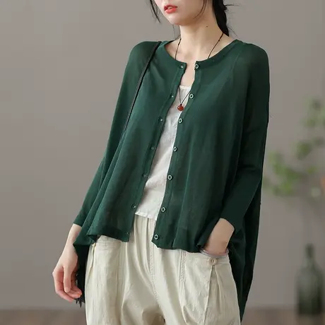 dza 复古薄款针织开衫女士短款夏季外套女装休闲上衣新款漂亮外搭图片