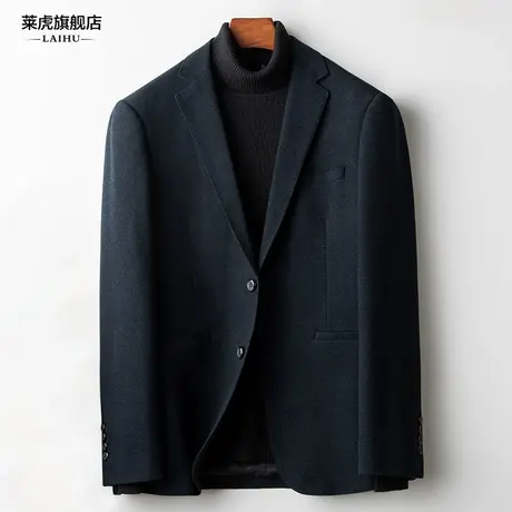 秋冬季呢子休闲西装男士外套韩版时尚青年商务小西服男修身上衣潮商品大图