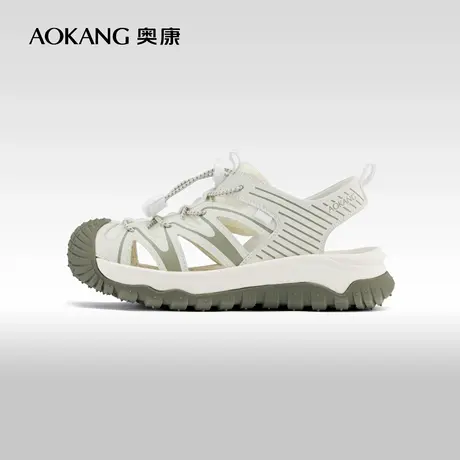 奥康女鞋 2024夏季新款小众设计罗马凉鞋厚底镂空大头鞋沙滩凉鞋图片