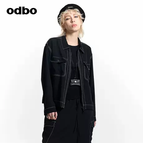 odbo/欧迪比欧时尚设计师品牌2025春夏新款长袖外套休闲工装夹克商品大图
