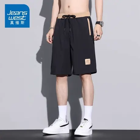KZ真维斯夏季超薄款冰丝速干五分运动短裤子男士休闲中裤衩马裤头商品大图