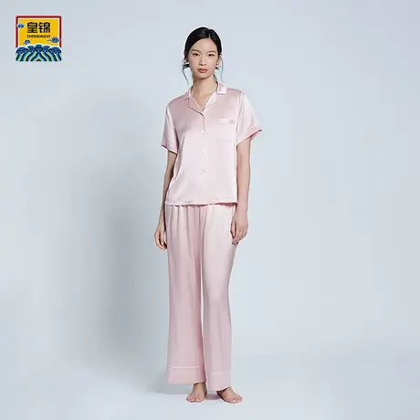 爱慕皇锦睡衣女春夏真丝短袖长裤家居服分身套装HJ21485商品大图
