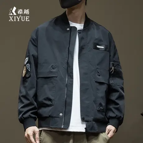 防风棒球领骑兵服夹克男士2025春季新款宽松大码飞行服外套春秋潮图片