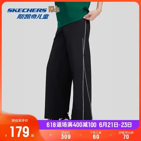 斯凯奇2025年夏季女款阔腿裤休闲长裤舒适百搭吸湿速干运动裤商品大图