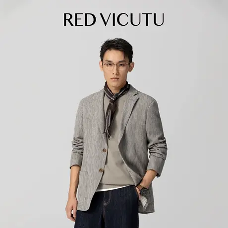 VICUTU威可多纯绵羊毛男士西装外套休闲时尚亲肤日常百搭西服外套图片