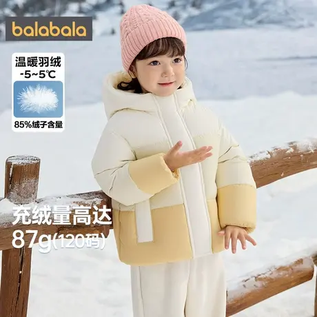 巴拉巴拉女童羽绒服婴儿宝宝加厚外套秋冬款童装儿童中长款上衣潮商品大图