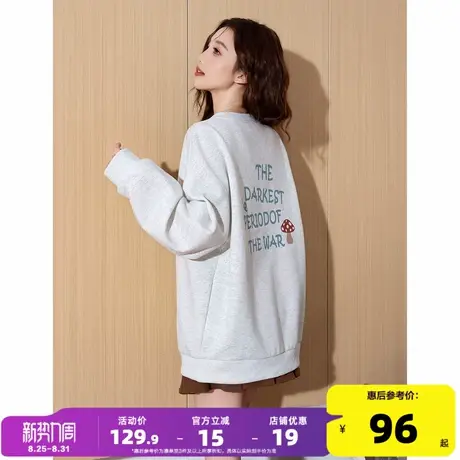 唐狮2025新款春季卫衣女圆领字母减龄可爱百姓休闲韩版时尚潮流wp商品大图