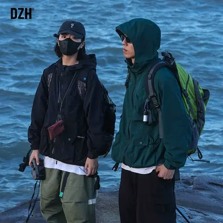 男士户外机能风冲锋衣情侣美式防风工装外套男2023新款秋季登山服商品大图