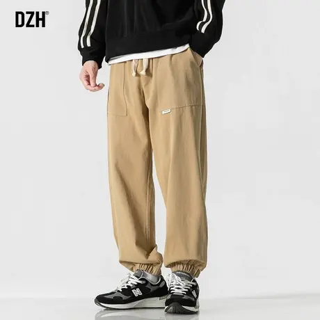 男士日系垂感复古裤子男秋季休闲裤男裤2023新款宽松束脚工装长裤商品大图
