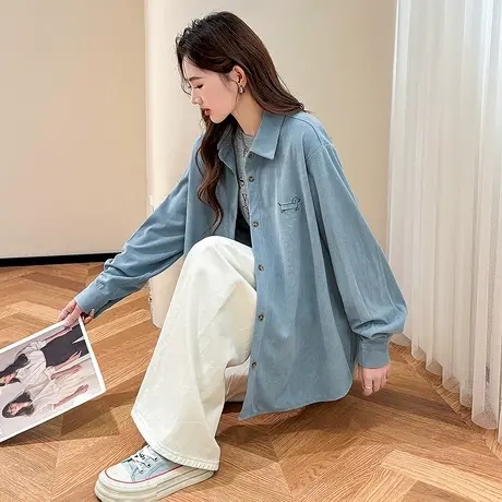 唐狮秋季衬衫女新款长袖日常百搭通勤可爱时尚高级感上衣TM图片