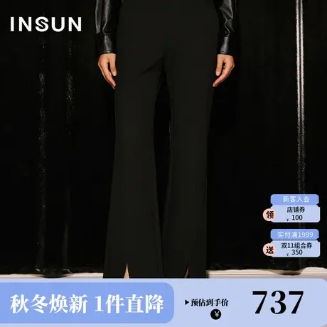 恩裳COVER2023冬装新款暖氧吧蓄热抑菌时尚鱼尾裤挺阔开叉微喇裤图片