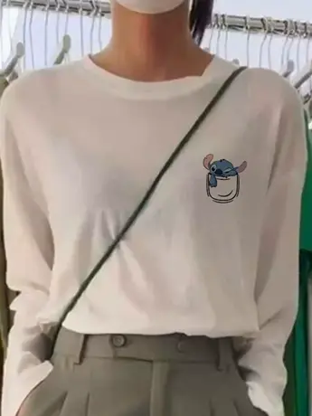 白色仿棉长袖t恤女2023新款秋冬季加绒内搭打底衫今年流行的上衣图片