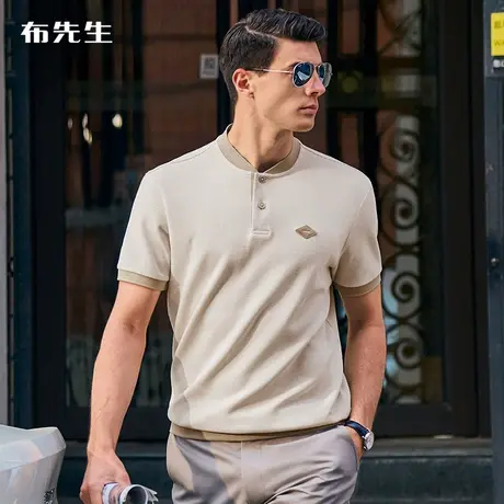 MrBu布先生新潮撞色棒球领纯棉T恤夏季柔软透气短袖男AT12033商品大图