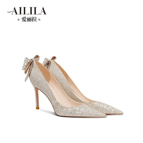 爱丽拉法式香槟色婚鞋女2025新款春季禾秀主婚纱两穿高跟鞋高级感图片