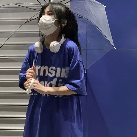 胖mm复古oversize港风t恤女短袖小众设计感韩版宽松炸街休闲上衣图片