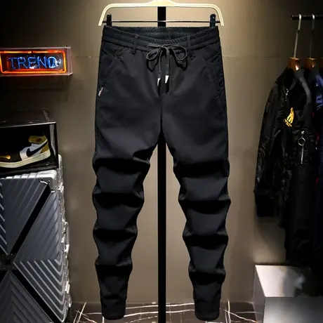 春夏季休闲长裤子男修身2022韩版潮流新款束脚裤男运动裤学生系带商品大图