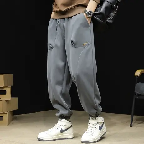 运动裤男士春秋款宽松潮牌春季2024新款裤子休闲抗皱束脚卫裤男裤商品大图