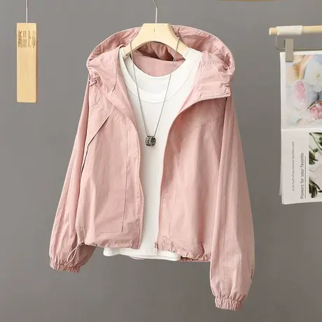 小个子连帽风衣外套女春秋设计感小众2024新款清新甜美夹克冲锋衣图片