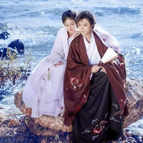 如梦霓裳汉服男装情侣装大袖衫大氅万象灵兮山海经刺绣花现货清仓商品大图