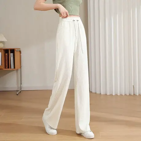 时尚百搭气质阔腿长裤女士2023年春季新款百搭显瘦裤子图片