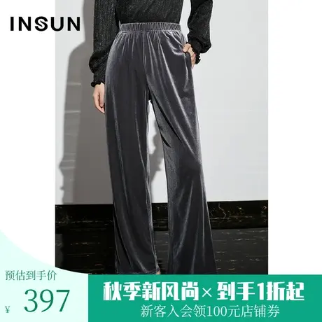 [质感丝绒]恩裳COVER2023年早春新款随性百搭裤子直筒空气通勤裤商品大图