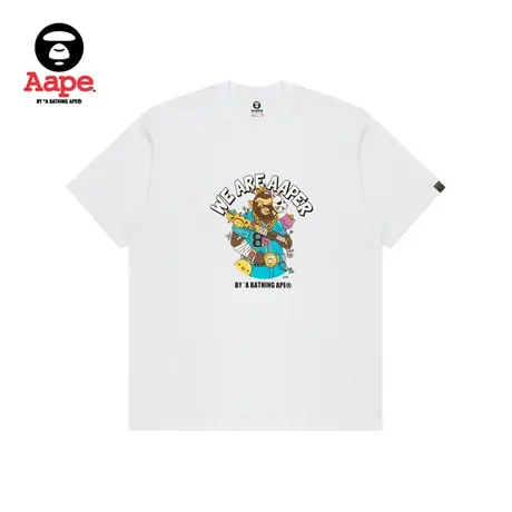 Aape旗舰店男装秋冬联名JASPER WONG艺术家猿人军团T恤9689XXK商品大图