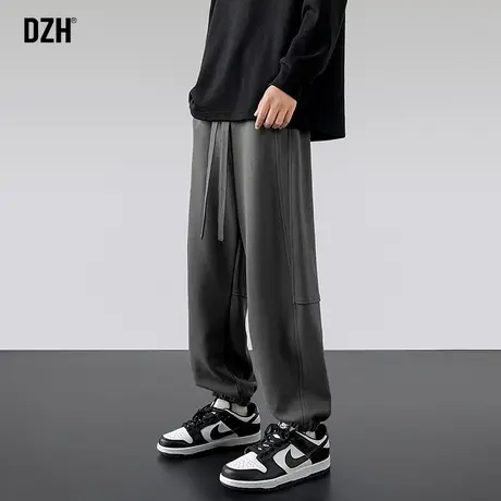 男士灰色裤子男款美式高街2024新款垂感卫裤秋季休闲运动裤男束脚商品大图