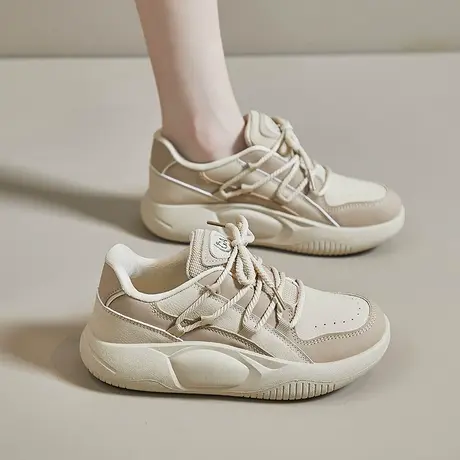 夏季厚底小白鞋女2023年新款春秋百搭板鞋网红透气运动休闲鞋板鞋商品大图