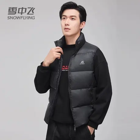 雪中飞羽绒马甲男2023新款冬季短款立领轻薄外穿时尚休闲羽绒背心商品大图