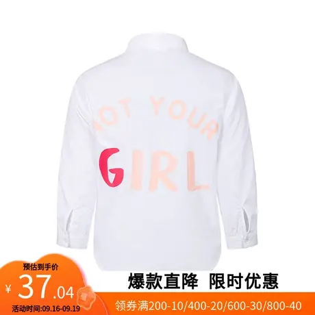 艾格新款棉衬衫春秋时尚百搭修身POLO领宽松长袖可爱印花上衣Z04商品大图