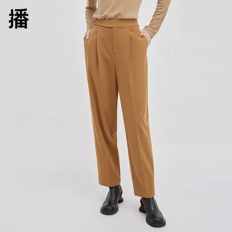 播直筒西装裤女2023秋冬新款高腰显瘦气质通勤休闲裤DDQ4KD5547商品大图