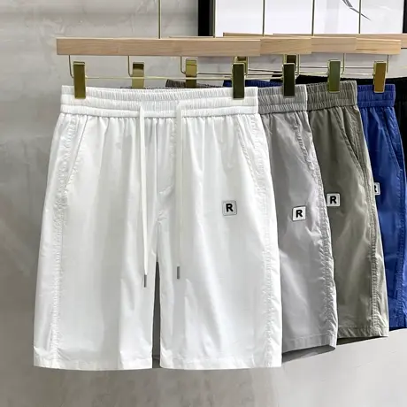 休闲短裤男夏季薄款运动五分裤男士中裤潮牌松紧腰沙滩裤子男直筒商品大图