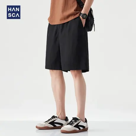 hansca莱赛尔透气休闲短裤男2025夏季凉感爽滑洗水棉舒适五分裤子图片